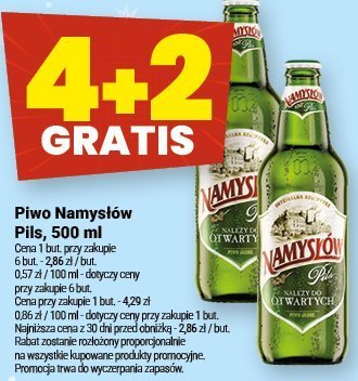 Piwo Namysłów Pils, 500 ml Premium 5,0%-6,5% promocja w Twój Market