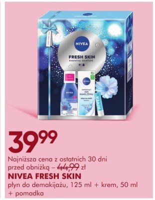 Zestaw kosmetyków NIVEA FRESH SKIN płyn do demakijażu 125 ml + krem 50 ml + pomadka promocja w Super-Pharm