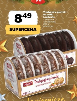 Pierniki tradycyjne na waflu Lambertz lukrowane, z czekoladą promocja w Netto