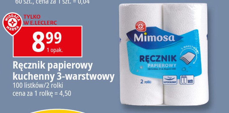 Ręcznik kuchenny 3-warstwowy Wiodąca marka mimosa promocja w Leclerc