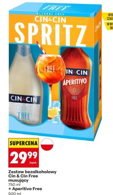 Zestaw bezalkoholowy Free musujący 750 ml + Aperitivo Free 500 ml promocja w Biedronka