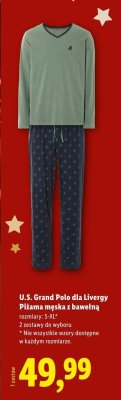 Piżama męska z bawełną U.S. Grand Polo dla Livergy promocja w Lidl