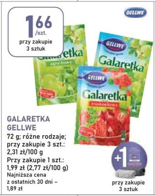 Galaretka Gellwe 72g różne rodzaje promocja w Stokrotka