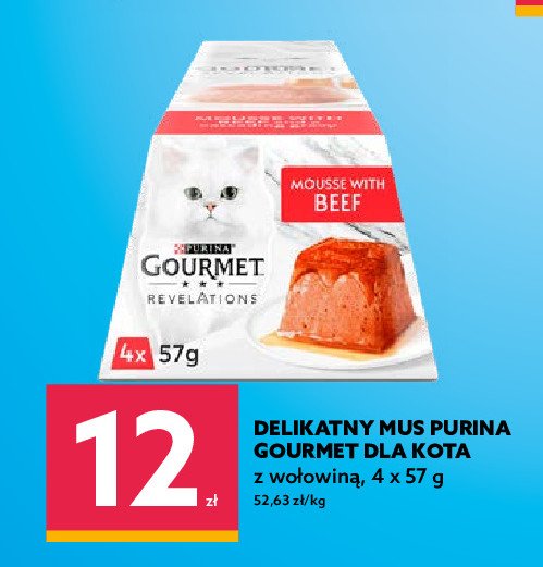 Karma dla kota mus z wołowiną PURINA GOURMET REVELATIONS promocje