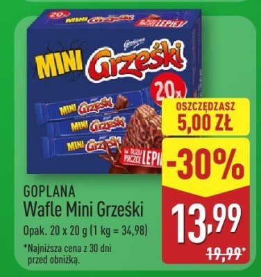 Wafle Mini Grześki  promocja w Aldi