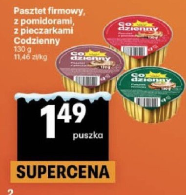 Pasztet firmowy, z pomidorami, z pieczarkami Spółdzielczy Codzienny promocja w Delikatesy Centrum