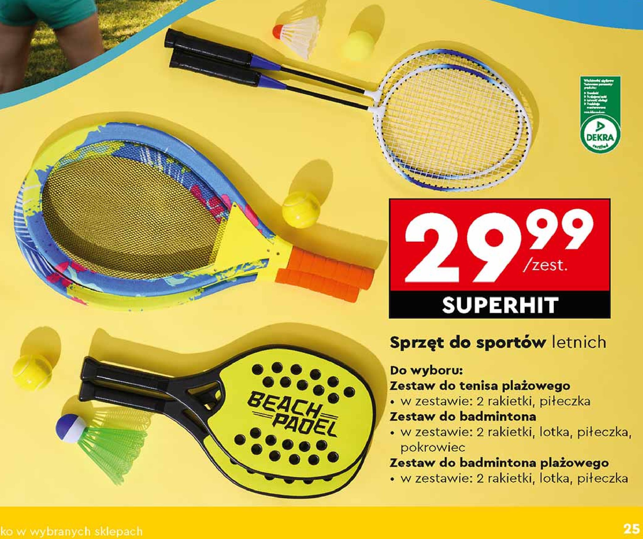 Zestaw do tenisa plażowego promocja w Biedronka