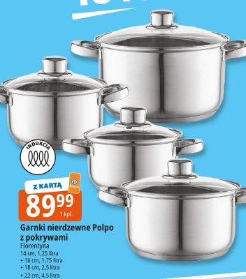 Garnki nierdzewne Polpo z pokrywami promocja w Leclerc