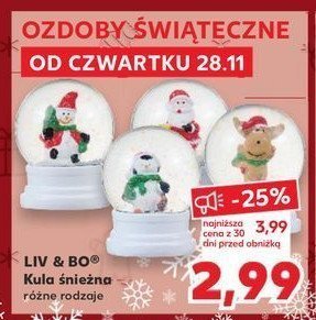 Kula śnieżna Liv & bo promocja w Kaufland