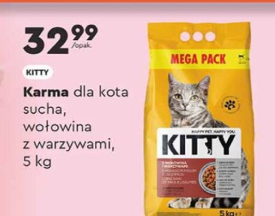 Karma dla kota sucha wołowina z warzywami Kitty promocja w Biedronka
