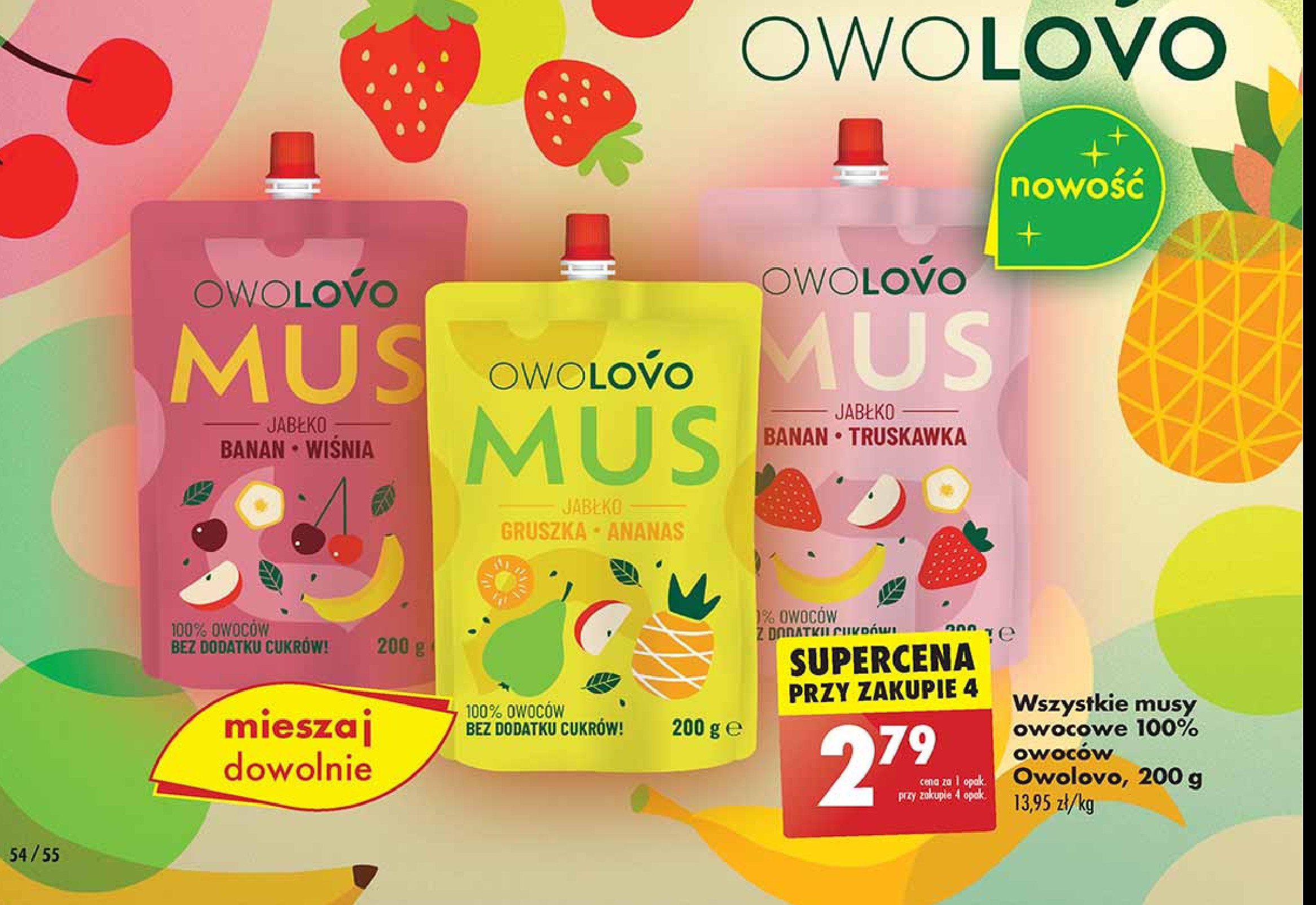 Mus jabłkowo-wiśniowy Owolovo promocja