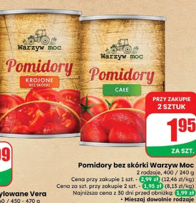 Pomidory bez skórki całe  promocja w Dino
