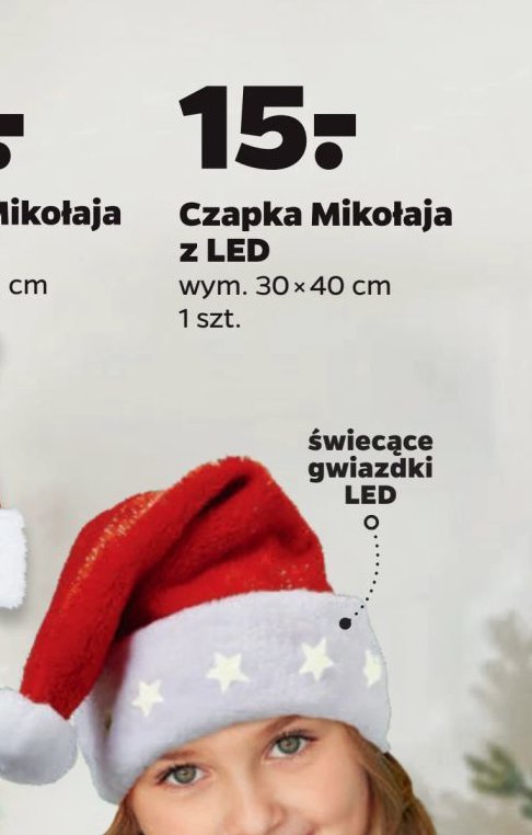 Czapka mikołaja led promocja