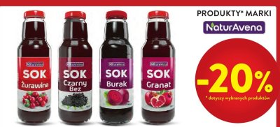 Sok żurawinowy NaturAvena promocja w Intermarche