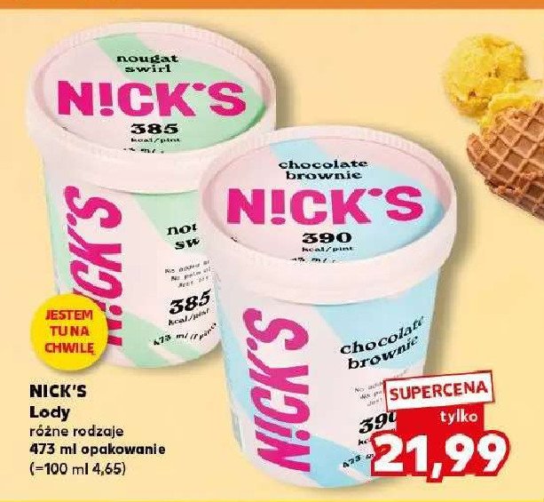 Lody chocolate brownie Nick's promocja w Auchan