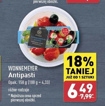 Antipasti grune peperoni Wonnemeyer feinkost promocja w Aldi