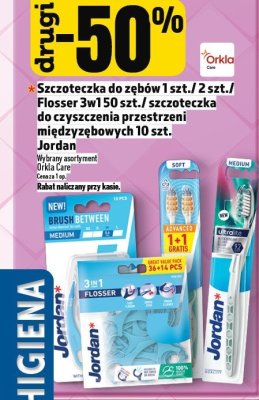 Szczoteczka do zębów Jordan 1 szt. / 2 szt. / Flosser 3w1 50 szt. / szczoteczka do oczyszczania przestrzeni międzyzębowych 10 szt. promocja w TOPAZ