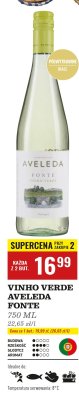 Wino VINHO VERDE AVELEDA FONTE białe półwytrawne promocja w Biedronka