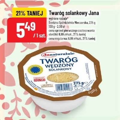 Twaróg solankowy Jana Średnia Spółdzielnia Mleczarska promocja w POLOmarket