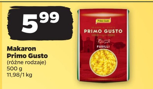 Makaron fusilli Primo gusto promocja