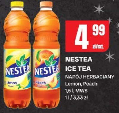 Napój herbacjany NESTEA ICE TEA Lemon, Peach 1,5 l, MWS promocja w Chorten