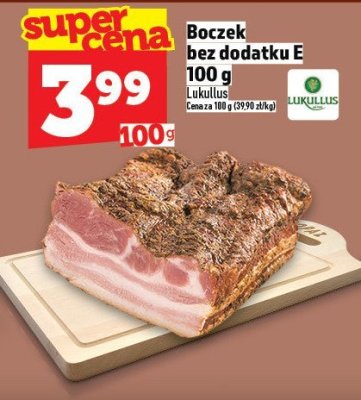 Boczek bez dodatku E 100 g promocja w TOPAZ