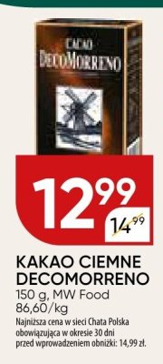 Kakao ciemne decomoreno promocja w Chata Polska