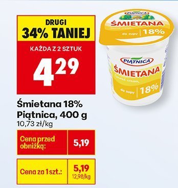 Śmietana 18% 400 g promocja w Biedronka