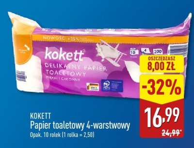 Papier toaletowy Kokett 4-warstwowy promocja w Aldi