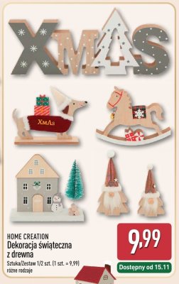 Dekoracja świąteczna z drewna  promocja w Aldi