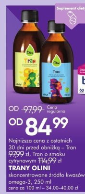 Tran Olini skoncentrowane źródło kwasów omega-3, różne rodzaje promocja w Super-Pharm