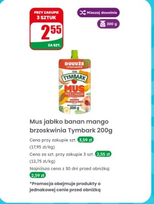 Mus jabłko banan mango brzoskwinia  promocja w Dino
