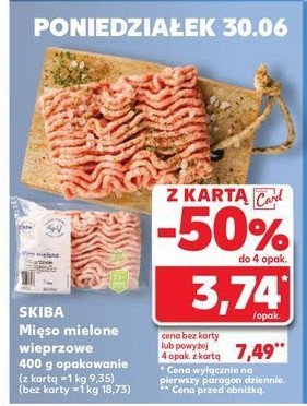 Mięso mielone wieprzowe Skiba promocja w Kaufland