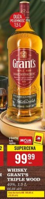 Whisky Grant's Triple Wood 40%, 1,5 L promocja w Biedronka