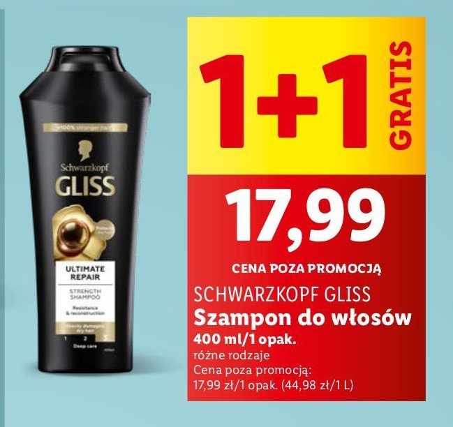 Szampon do włosów Gliss kur ultimate repair promocja w Lidl