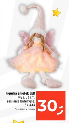 Figurka aniołek LED wys. 63 cm, zasilanie bateryjne: 2 x AAA promocja w Dealz