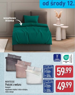 Pościel z weluru 160x200 cm + 2x 70x80 cm, różne rodzaje promocja w Aldi