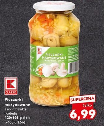 Pieczarki marynowane z marchewką i cebulą K-classic promocja