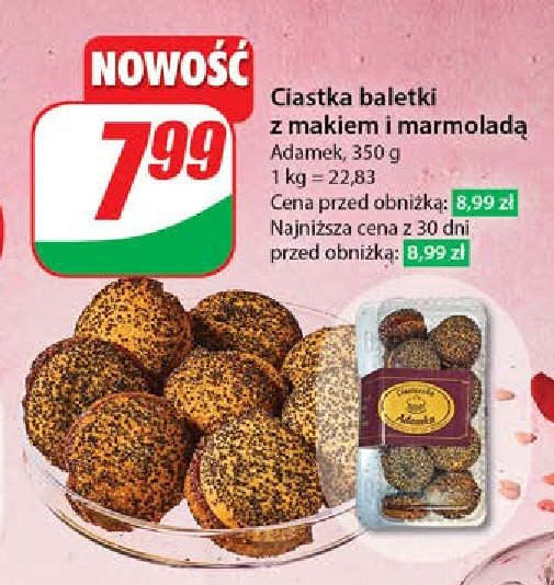 Ciastka baletki z makiem i marmoladą ADAMEK promocja