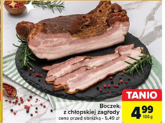 Boczek z chłopskiej zagrody Stanisławów promocja w Carrefour