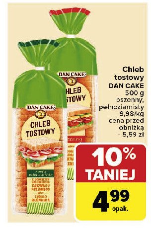 Chleb tostowy pełnoziarnisty Dan cake promocja w Carrefour Market
