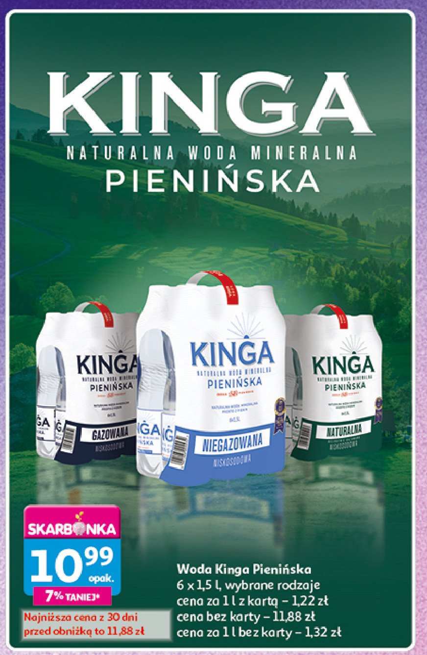 Woda gazowana Kinga pienińska promocja w Auchan
