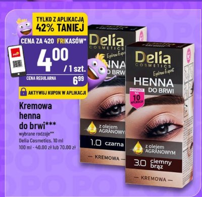 Kremowa henna do brwi Delia Cosmetics promocja w POLOmarket