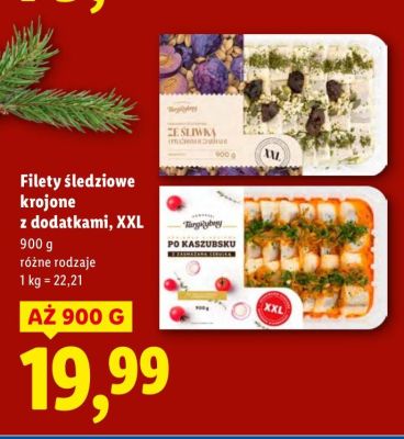 Filety śledziowe krojone z dodatkami XXL 900g promocja w Lidl