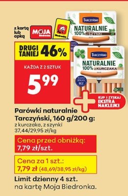Parówki naturalnie z szynki promocja w Biedronka