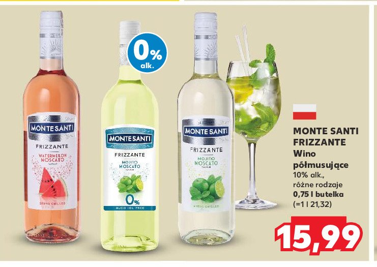 Wino Monte santi frizzante mojito 0% promocja