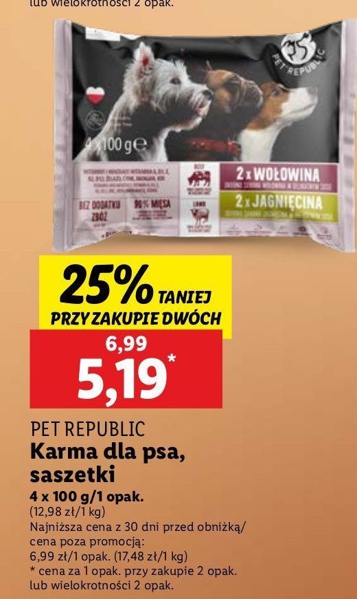 Karma dla psa wołowina + jagnięcina Pet republic promocja