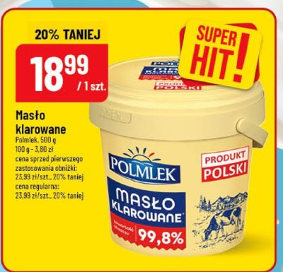 Masło klarowane Polmlek promocja w POLOmarket