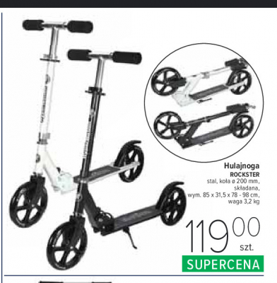 Hulajnoga sk艂adana rockster czarna Kidz motion promocja