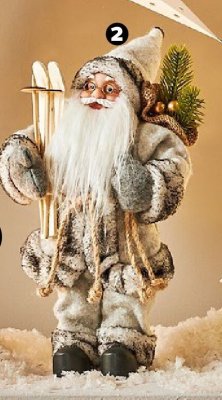 Mikołaj z nartami i wiorkiem wys. 30 cm promocja w Netto
